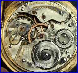 P 557. Hamilton 16 Size Grad 969 Rare Watch Keystone 14 K 25 Yr Hunting Case Po