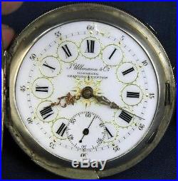 P 732. J. Ullman & Co Quarter Hour Repeater. 800 Silver Case With Fancy Dial