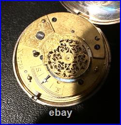 Pair Case Fusee Silver pocket watch early 1800s