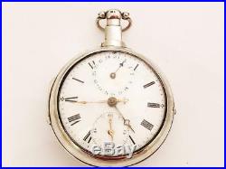 Pair Case Verge Fusee Calendar / stop watch pocket watch dated 1776. No178