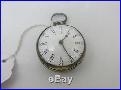 Pair Case Verge Pocket Watch- No outer case Late 18th Early 19th Century