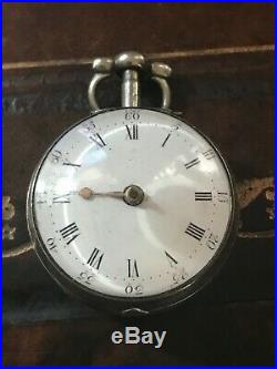 Pair Cased 18th Century Silver Verge Fusee Watch No. 811 H, Nicolls London