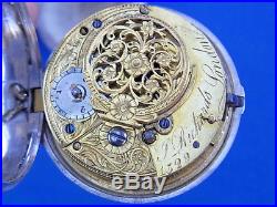 Pair Cased Pocket Watch Verge Fusee F. Richards 1797 Montre Coq Spindeluhr