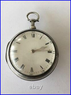Pair case fusee verge silver pocket watch made in 1811