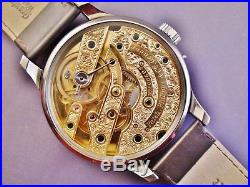 Patek Philippe & Co. Jumbo Stainless Steel Watch. Engraved Movement & Case