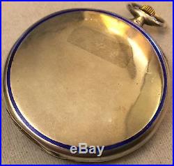 Paul Ditisheim Solvil Pocket Watch open face silver & enamel case enamel dial