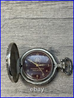 Pennsylvania Railroad PRR Keystone Pocket Watch Hunter Case WORKS! Nice PG5