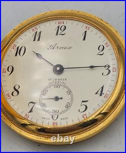 Peugeot Incabloc 17 Jewels Swiss Made Pocket Watch Horse Jockey Horses Rare