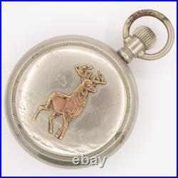 Philadelphia 18-Size Silverode Antique Pocket Watch Case with Deer / Stag Motif