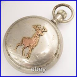 Philadelphia 18-Size Silverode Antique Pocket Watch Case with Deer / Stag Motif