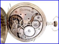 Pocket Watch ARISTON Hunter Dial Porcelain Case Steel 51mm Circa 1920 Working
