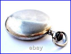 Pocket Watch ARISTON Hunter Dial Porcelain Case Steel 51mm Circa 1920 Working