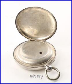 Pocket Watch Case18 Size Sterling Silver Key Wind Triple Hinged-CA-40