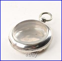 Pocket Watch Case18 Size Sterling Silver Key Wind Triple Hinged-CA-40
