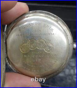 Pocket Watch Case Silver 0,800 Rare PATRIA Argentina Ministro De Guerra Premio