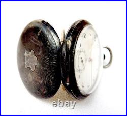 Pocket Watch Cronometro Escasany Dial Porcelain Case Silver 53mm 1910c Working