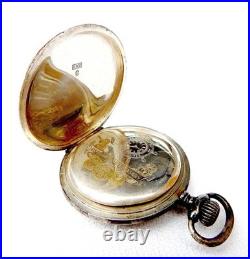 Pocket Watch Cronometro Escasany Dial Porcelain Case Silver 53mm 1910c Working