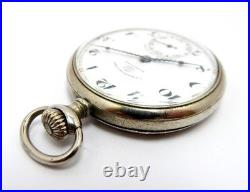 Pocket Watch ELECTION Grand Prix Open Face Case Steel 49mm Circa 1920 Working
