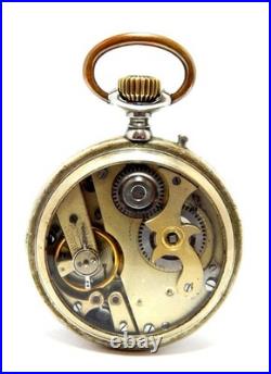 Pocket Watch Hand Winding Dial Porcelain Open Face 53mm Case Steel Working
