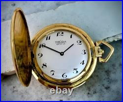 Pocket Watch Herodia Genève Swiss Vintage Gold Case Works
