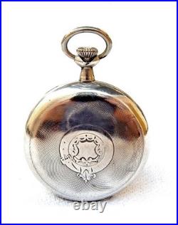 Pocket Watch JUNGHANS Hunter Hand Winding Case Silver 52mm Circa 1920 Working