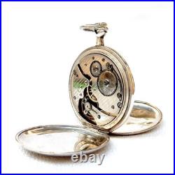 Pocket Watch JUNGHANS Hunter Hand Winding Case Silver 52mm Circa 1920 Working