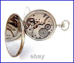 Pocket Watch JUNGHANS Hunter Hand Winding Case Silver 52mm Circa 1920 Working