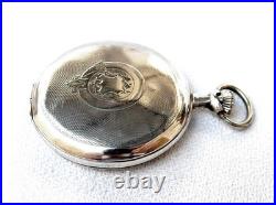 Pocket Watch JUNGHANS Hunter Hand Winding Case Silver 52mm Circa 1920 Working