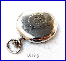 Pocket Watch JUNGHANS Hunter Hand Winding Case Silver 52mm Circa 1920 Working
