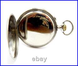 Pocket Watch LONGINES Cal 20.53 Dial Porcelain Case Steel 55mm 1905c Working