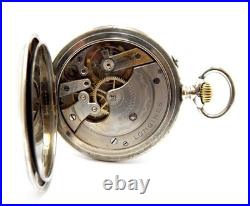 Pocket Watch LONGINES Cal 20.53 Dial Porcelain Case Steel 55mm 1905c Working