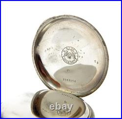 Pocket Watch LONGINES Cal 20.53 Dial Porcelain Case Steel 55mm 1905c Working