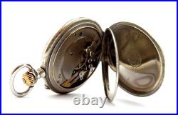 Pocket Watch LONGINES Cal 20.53 Dial Porcelain Case Steel 55mm 1905c Working