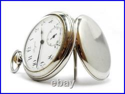 Pocket Watch LONGINES Cal 20.53 Dial Porcelain Case Steel 55mm 1905c Working