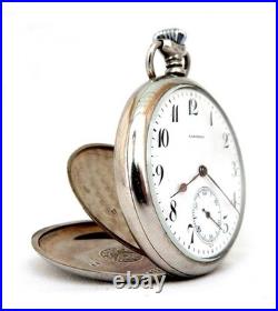 Pocket Watch LONGINES Dial Porcelain Cal. 19.75N Case Steel 51mm 1925c Working
