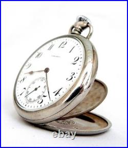 Pocket Watch LONGINES Dial Porcelain Cal. 19.75N Case Steel 51mm 1925c Working