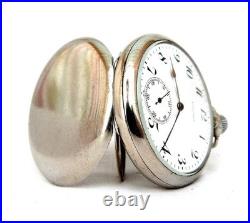 Pocket Watch LONGINES Dial Porcelain Cal. 19.75N Case Steel 51mm 1925c Working