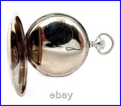 Pocket Watch LONGINES Dial Porcelain Cal. 19.75N Case Steel 51mm 1925c Working