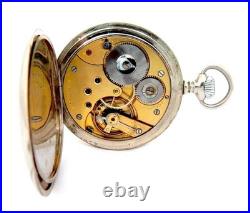 Pocket Watch LONGINES Dial Porcelain Cal. 19.75N Case Steel 51mm 1925c Working