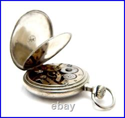Pocket Watch LONGINES Dial Porcelain Open Face Ca 18.89 Case Steel 1910c Working