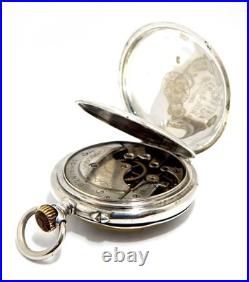 Pocket Watch LONGINES Grands Prix Paris Open Face Case Steel 50mm 1910c Working
