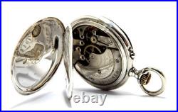 Pocket Watch LONGINES Grands Prix Paris Open Face Case Steel 50mm 1910c Working