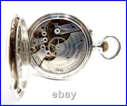 Pocket Watch LONGINES Grands Prix Paris Open Face Case Steel 50mm 1910c Working