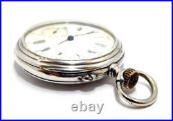 Pocket Watch LONGINES Grands Prix Paris Open Face Case Steel 50mm 1910c Working