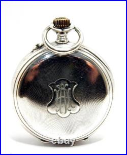 Pocket Watch LONGINES Grands Prix Paris Open Face Case Steel 50mm 1910c Working