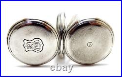 Pocket Watch LONGINES Hunter 6° Grands Prix Case Silver 50mm Circa 1915 Working