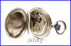 Pocket Watch LONGINES Hunter 7 Grands Prix Case Silver 50mm Circa 1920 Working
