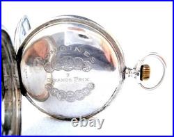 Pocket Watch LONGINES Hunter Cal 18.50 Case Silver 50mm Circa 1920 Working