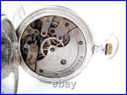 Pocket Watch LONGINES Hunter Cal 18.50 Case Silver 50mm Circa 1920 Working