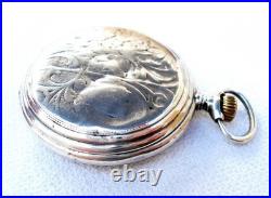 Pocket Watch LONGINES Hunter Cal 18.50 Case Silver 50mm Circa 1920 Working